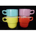 Haonai Stackable Glazed Colorfull Ceramic Mugs